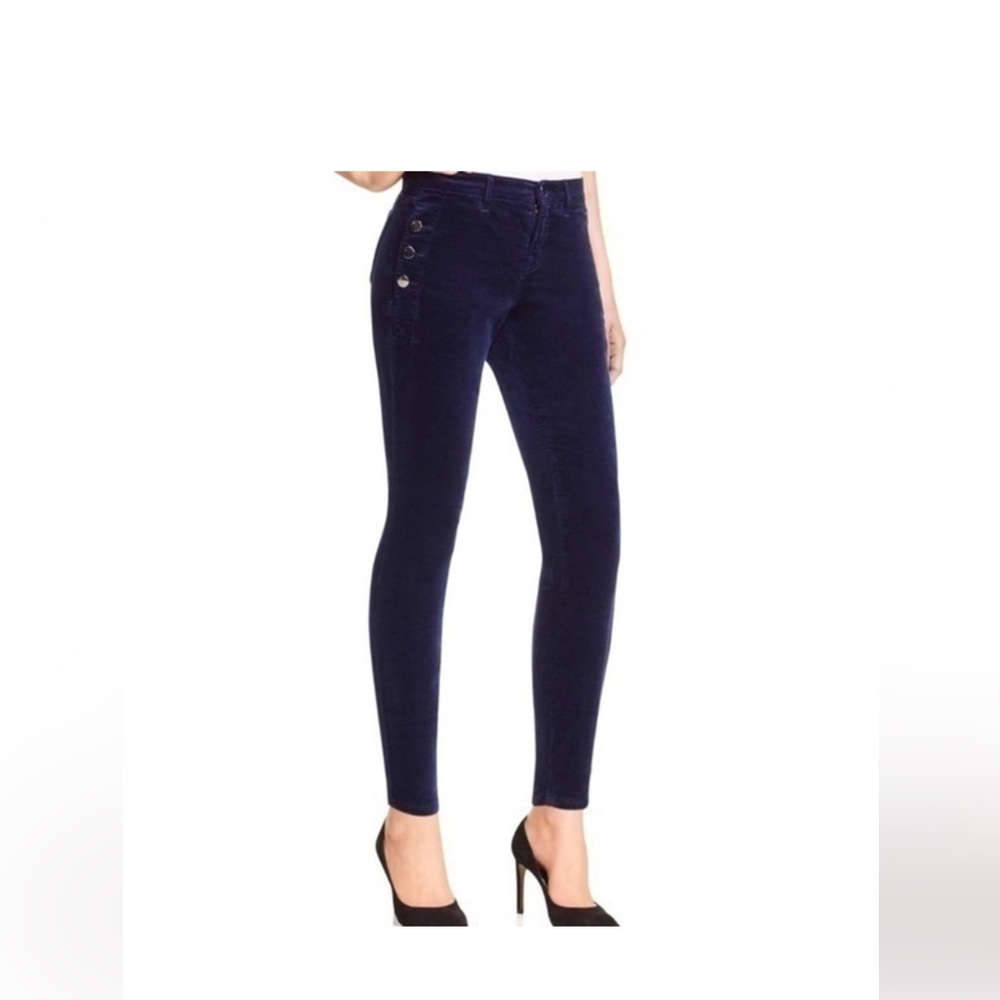 EUC J Brand Zion Velvet Pants in Black Iris (Navy) size25